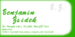 benjamin zsidek business card